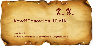 Kovácsovics Ulrik névjegykártya